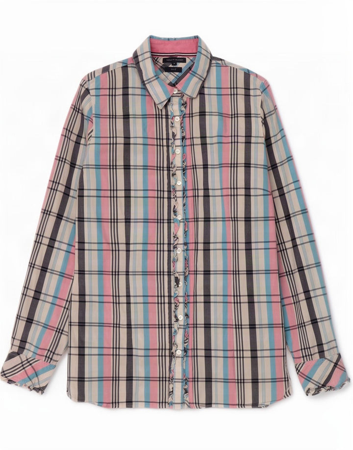 Tommy Hilfiger Camisa para mujer US 12 Grande Algodón a cuadros multicolor
