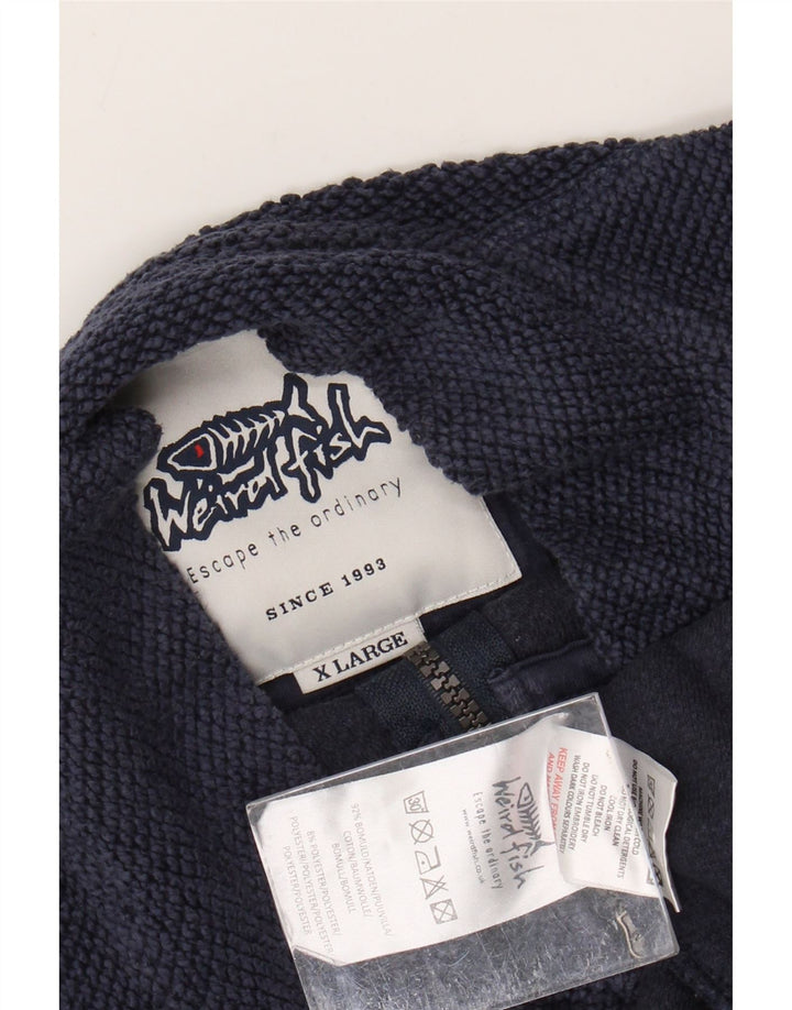 WEIRD FISH Sudadera con Cuello y Cremallera para Hombre Jersey XL Azul Marino Algodón
