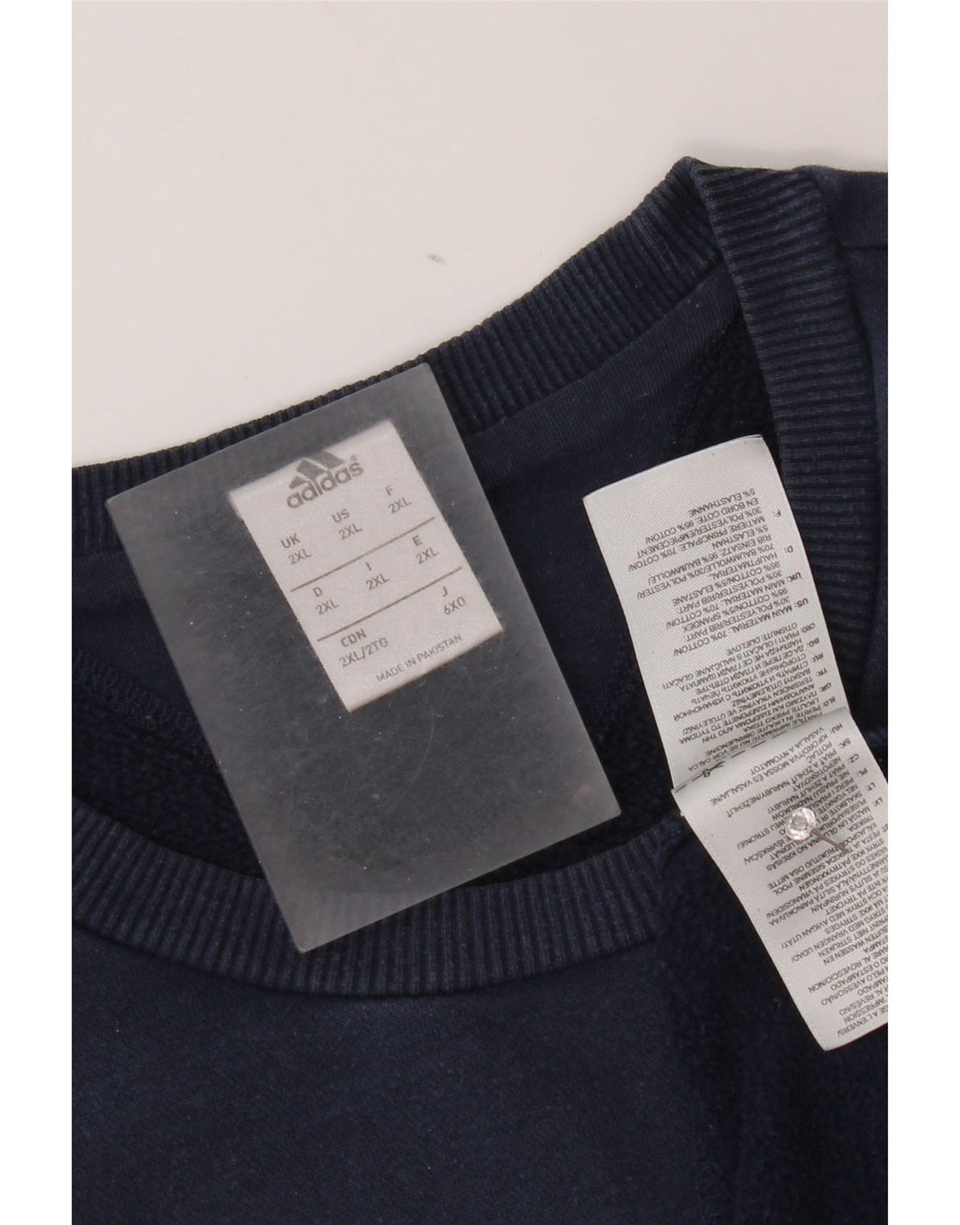 Adidas Hombre Sudadera Gráfica Jersey 2XL Azul Marino Colorblock Algodón