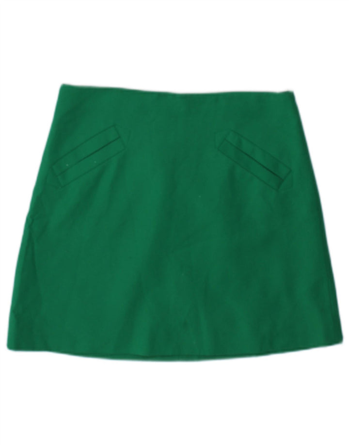 Minifalda Zara Mujer Small W26 Acetato Verde