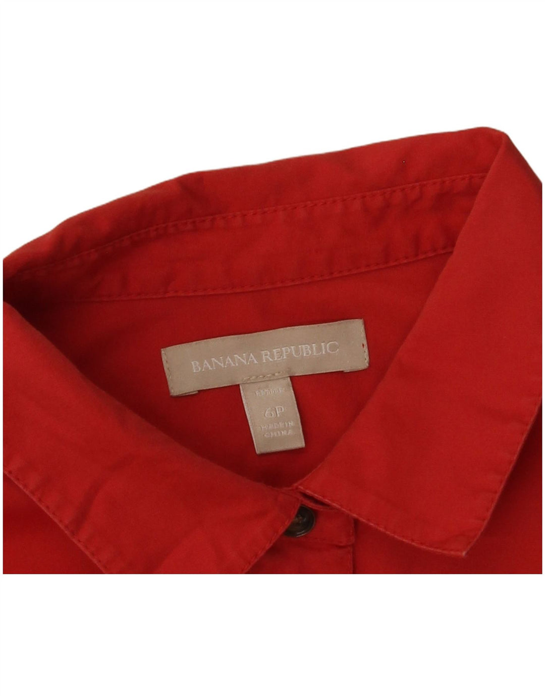 BANANA REPUBLIC Camisa de manga corta para mujer, talla pequeña, talla 6, color rojo
