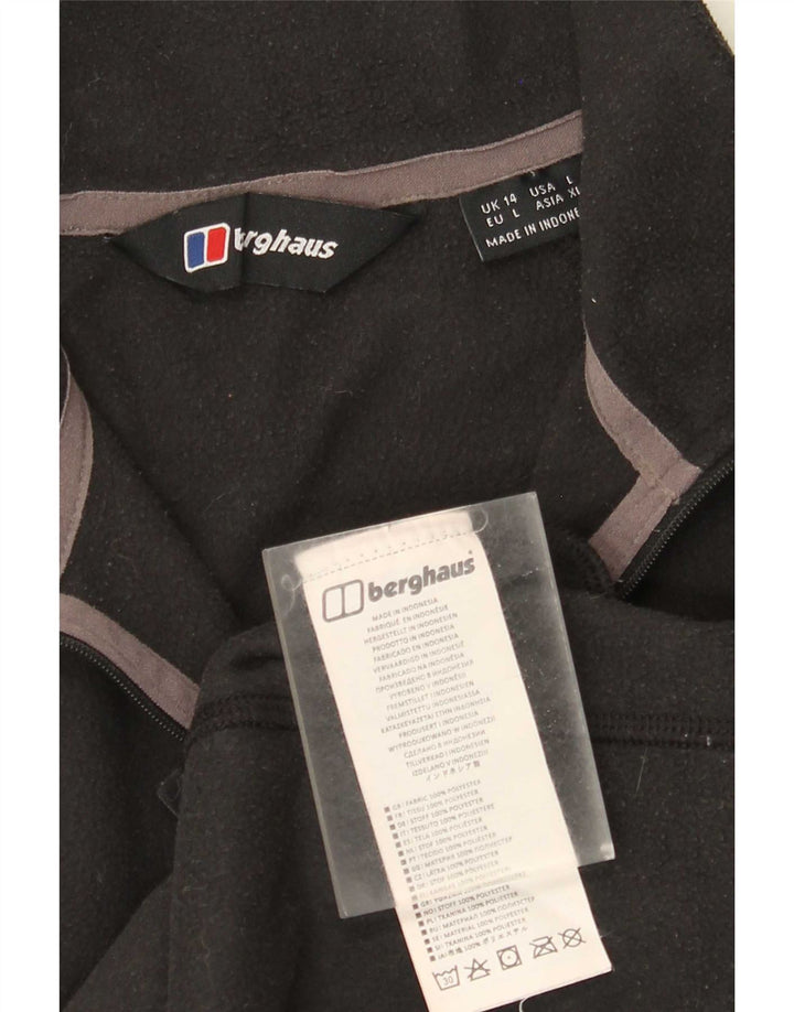 Berghaus Jersey de forro polar con cuello y cremallera para mujer UK 44 Grande Poliéster negro