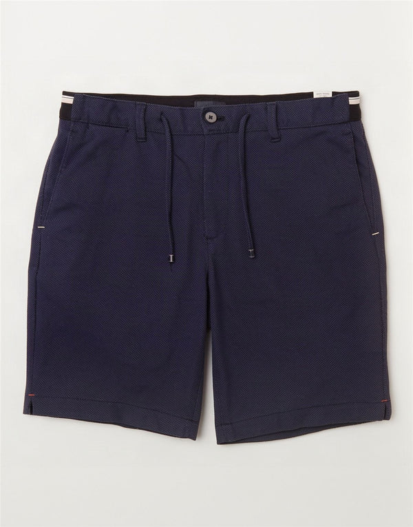 Zara Hombre Chino Shorts Medium W31 Poliéster Azul Marino