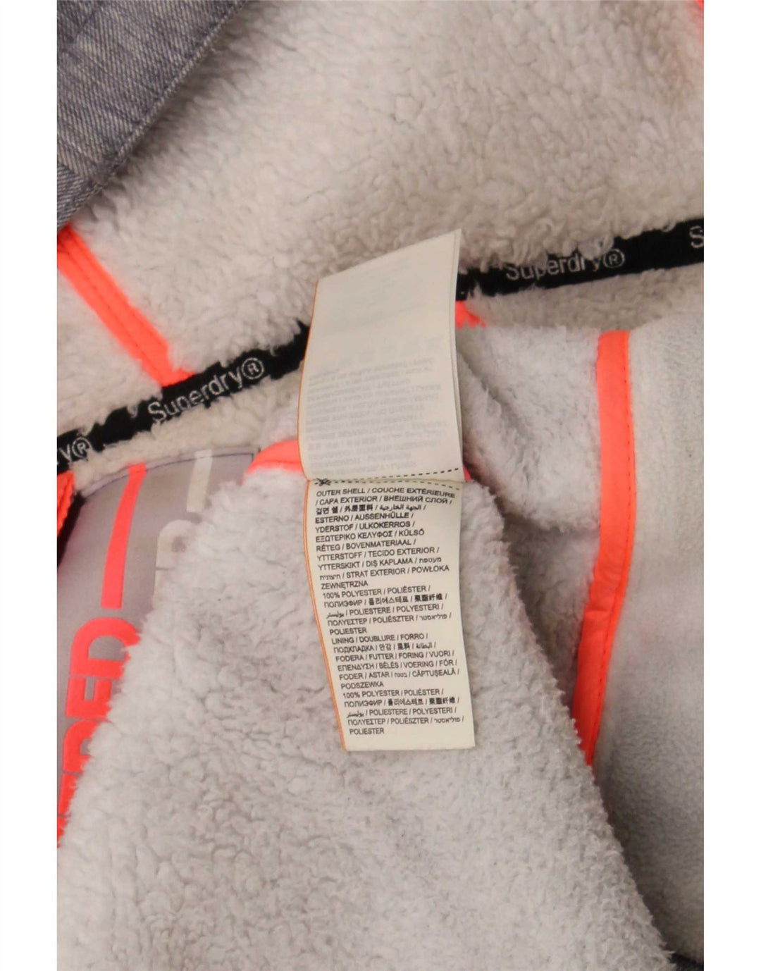 Superdry Chaqueta cortavientos con capucha para mujer UK 46 Poliéster gris grande