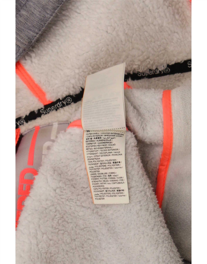 Superdry Chaqueta cortavientos con capucha para mujer UK 46 Poliéster gris grande