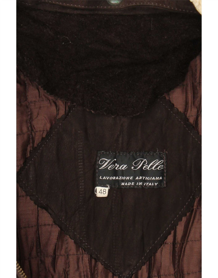 Lavorazione Artigiana Chaqueta de cuero para hombre IT 48 Marrón medio