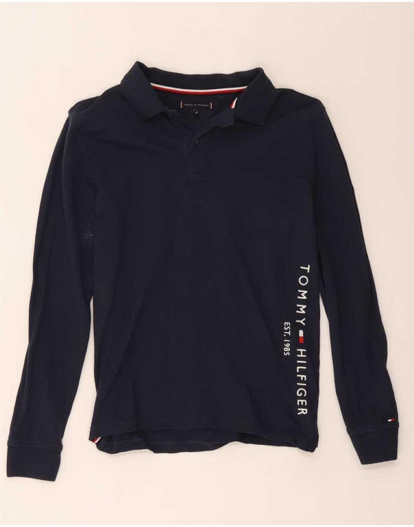 Tommy Hilfiger Polo gráfico de manga larga para niños 11-12 años Azul marino