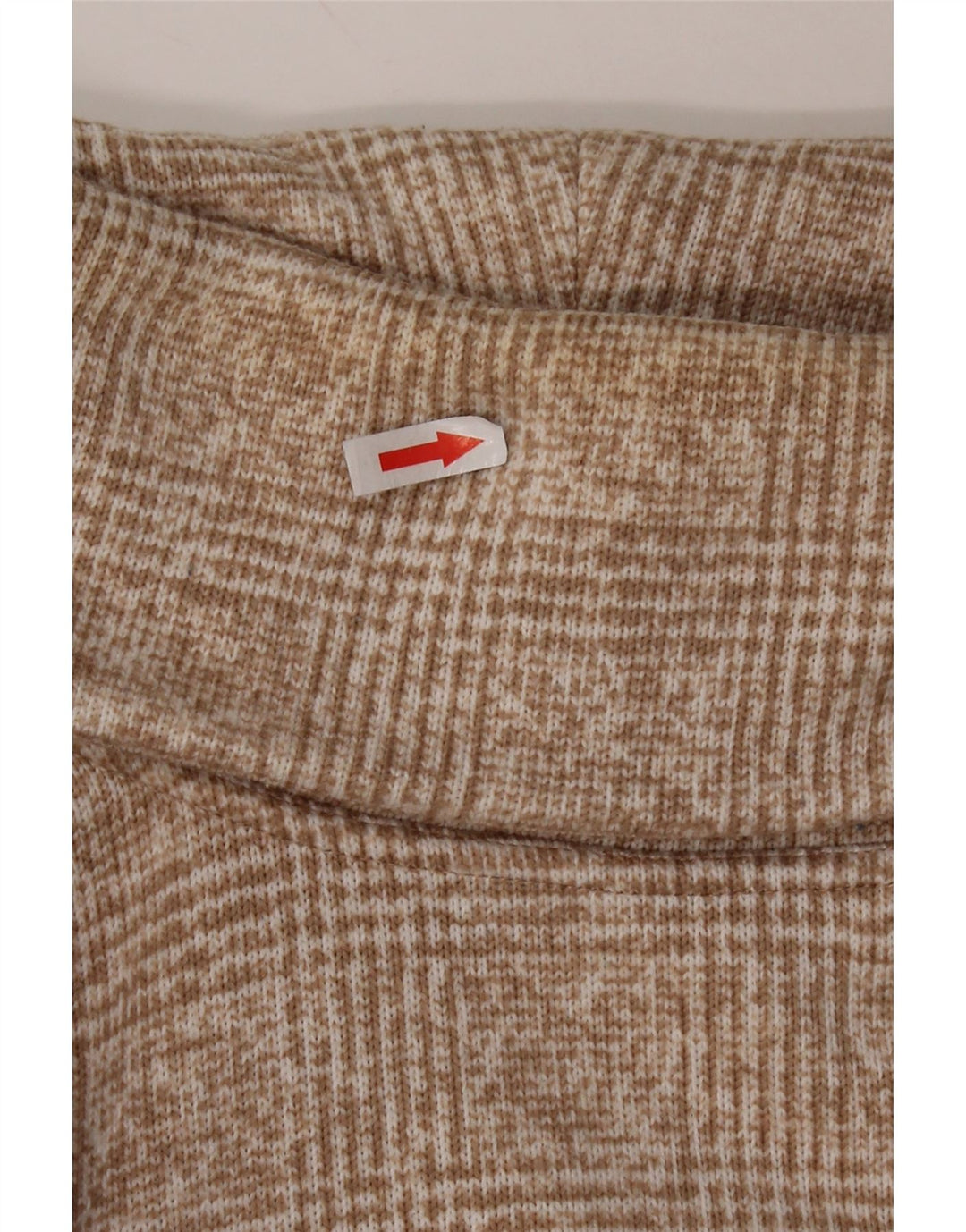 J. CREW Suéter tipo jersey con cuello vuelto para mujer Reino Unido 44 Poliéster a cuadros beige mediano