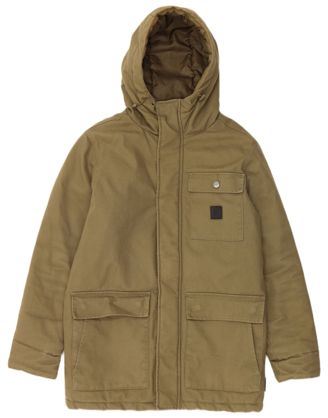 Parka con capucha DC para hombre UK 36 Small Algodón caqui