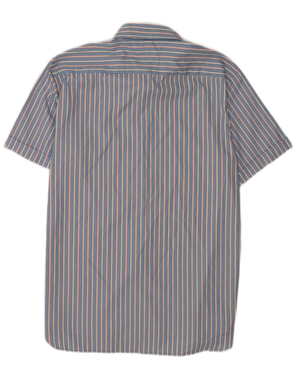 Tommy Hilfiger Camisa de manga corta para hombre, talla grande, color azul a rayas