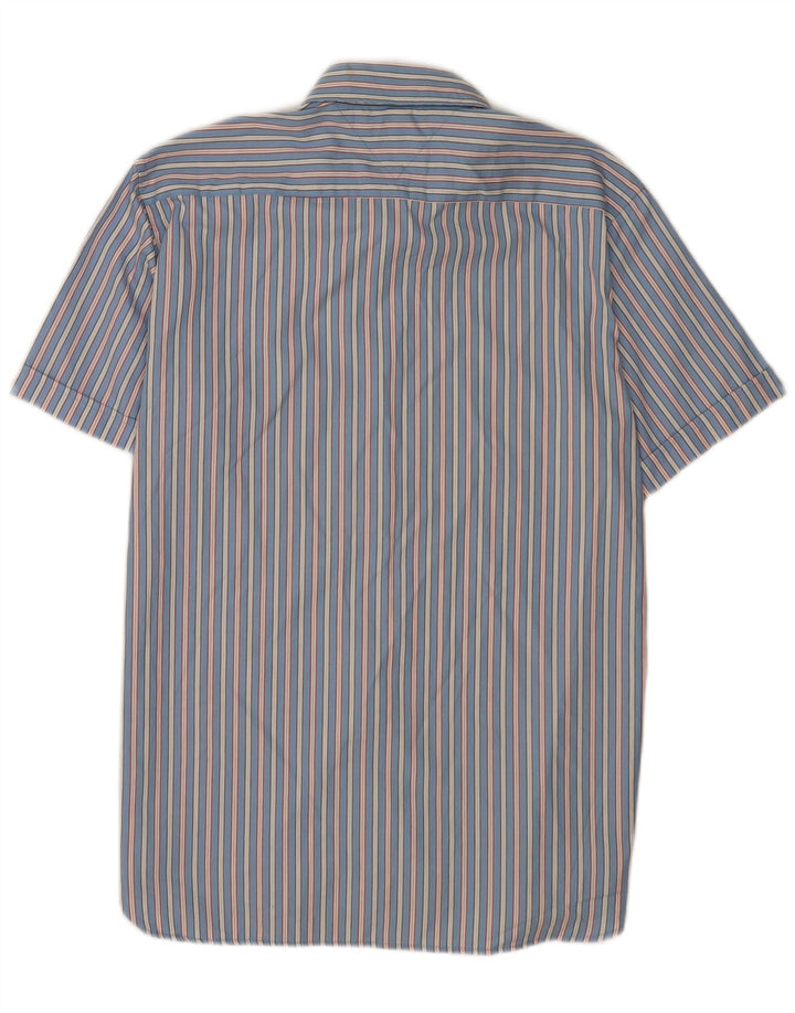 Tommy Hilfiger Camisa de manga corta para hombre, talla grande, color azul a rayas