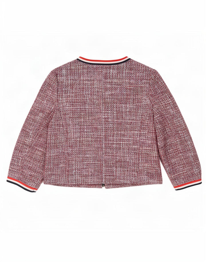 Marks & Spencer Chaqueta tipo blazer corta para mujer Reino Unido 12 Algodón moteado rojo mediano