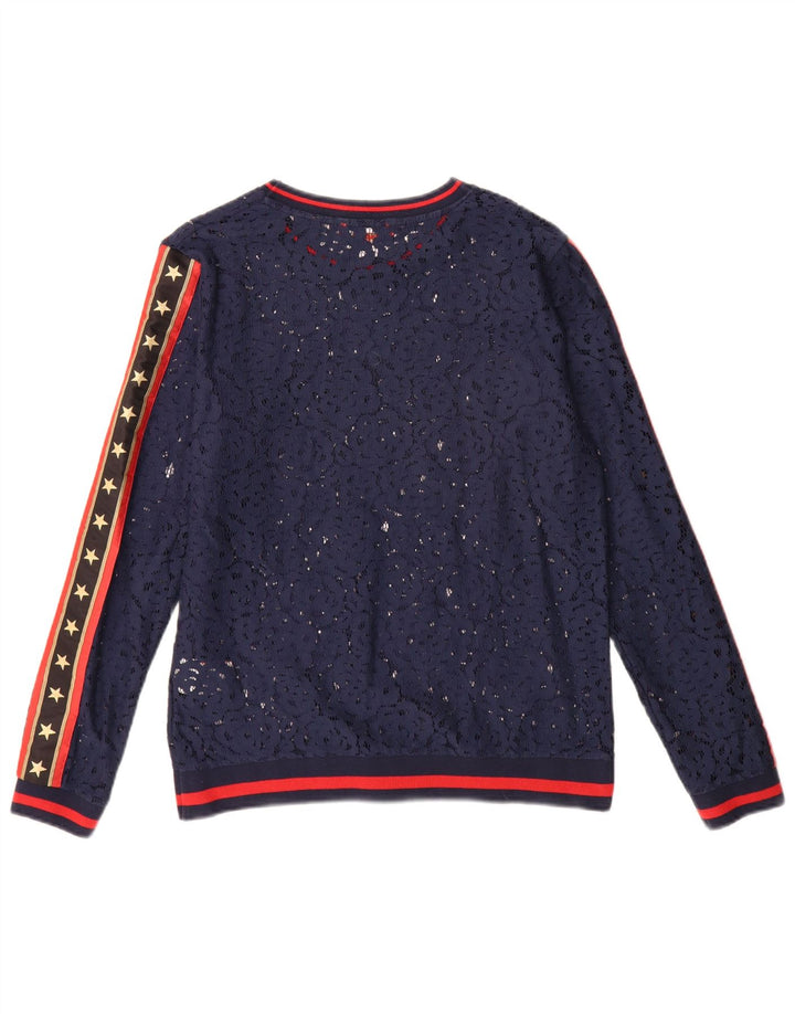 Superdry Mujer Oversize Graphic Top Manga Larga UK 40 Small Azul Marino