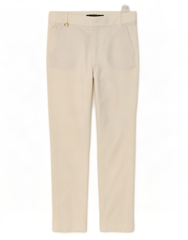 Zara Pantalón Chino Slim Para Mujer EU 34 2XS W24 L28 Algodón Blanco