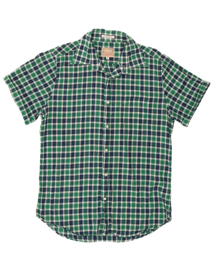 Camisa Gant Rugger De Manga Corta De Algodón A Cuadros Verde Medio |