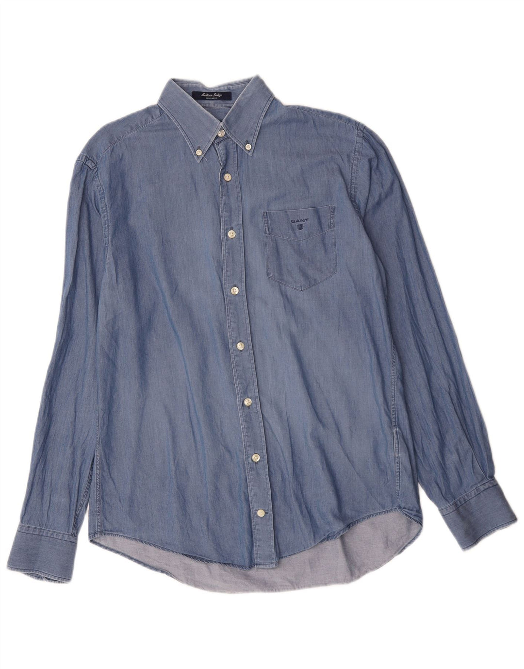 Camisa Gant Madison Regular Fit De Algodón Azul Medio