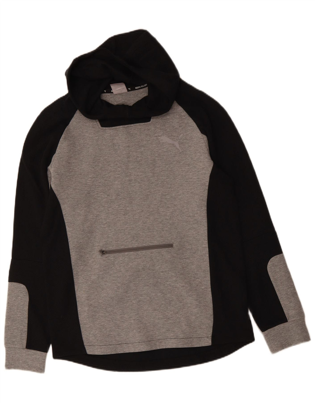 Puma Hombre Sudadera Con Capucha Jersey De Algodón Color Block Gris Medio