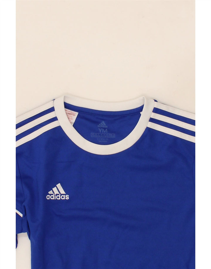 ADIDAS Boys Climalite Top Long Sleeve 11-12 Years Medium Navy Blue Vintage Adidas and Second-Hand Adidas from Messina Hembry 