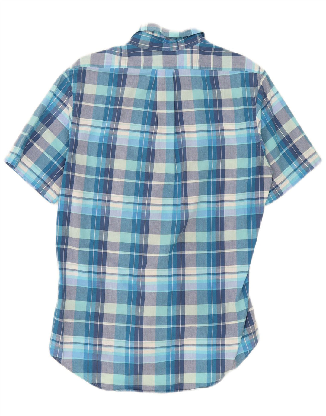 Brooks Brothers Camisa de manga corta Regent para hombre de algodón a cuadros azul medio