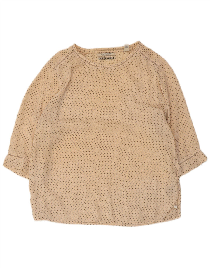 Scotch & Soda Blusa de manga 3/4 para mujer US 3 Small Beige Spotted