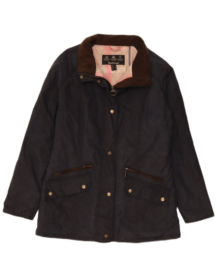 Barbour Chaqueta cortavientos para mujer Reino Unido 14 Grande Azul marino Algodón