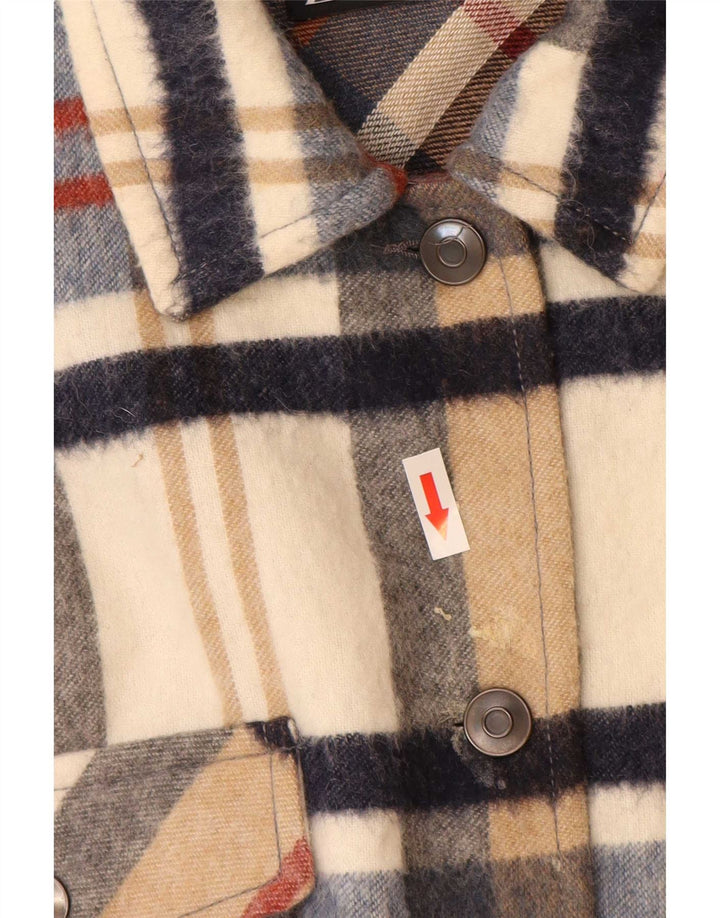 Zara Mujer Camisa De Franela Leñador Extragrande UK 40 XL Cuadros Multicolor