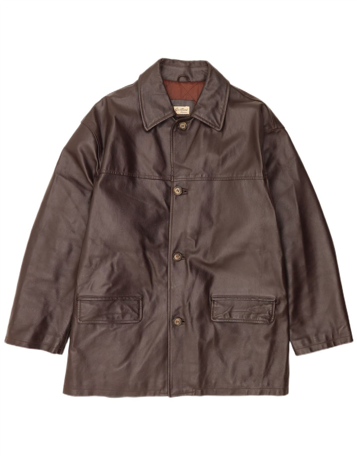 Chaqueta de cuero vintage para hombre IT 52 XL Marrón
