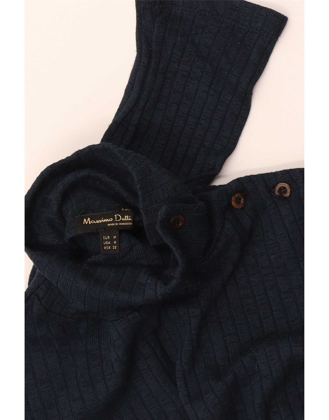 Massimo Dutti Top Mujer Manga Larga ES 44 Azul Marino Medio