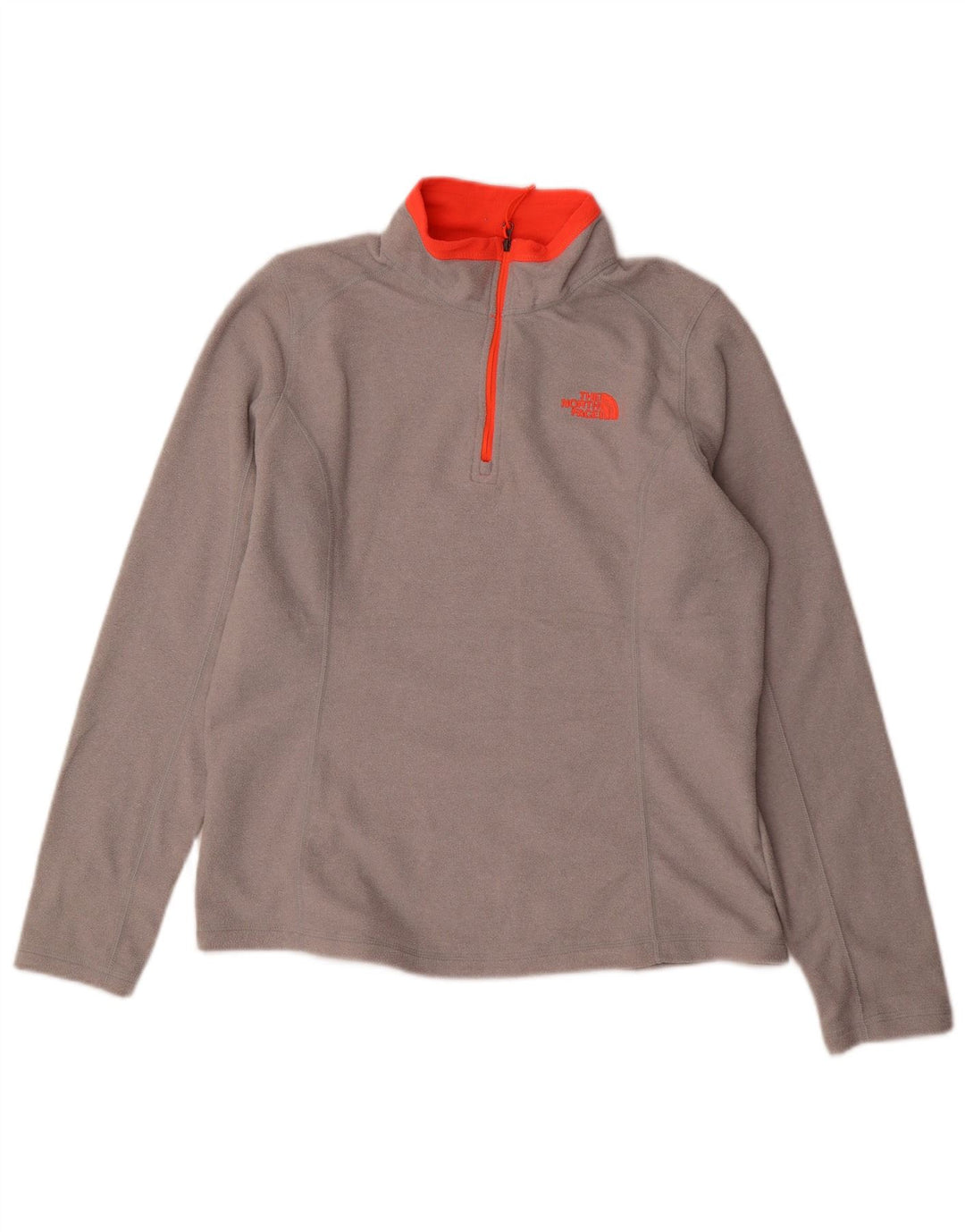 THE NORTH FACE Jersey polar con cuello y cremallera para mujer UK 44 Poliéster gris medio
