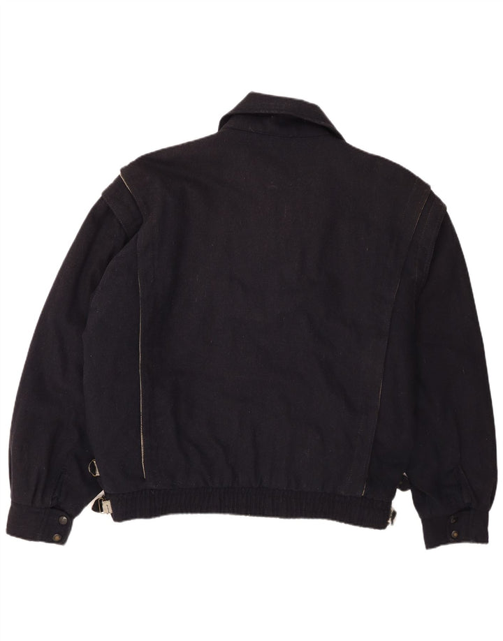 POP 84 Chaqueta bomber para hombre UK 42 XL Lana azul marino