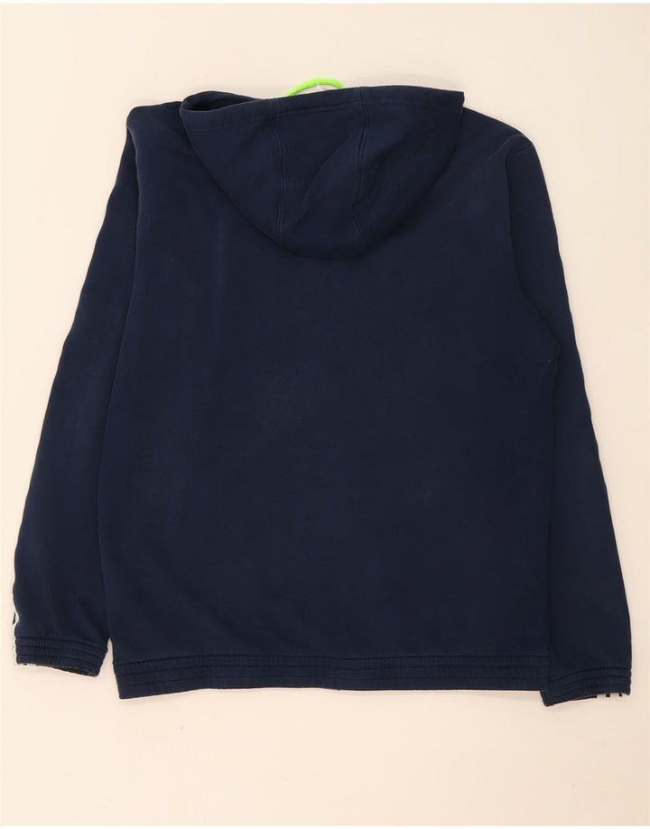 Adidas Hombre Zip Sudadera Con Capucha Suéter Medio Azul Marino Algodón