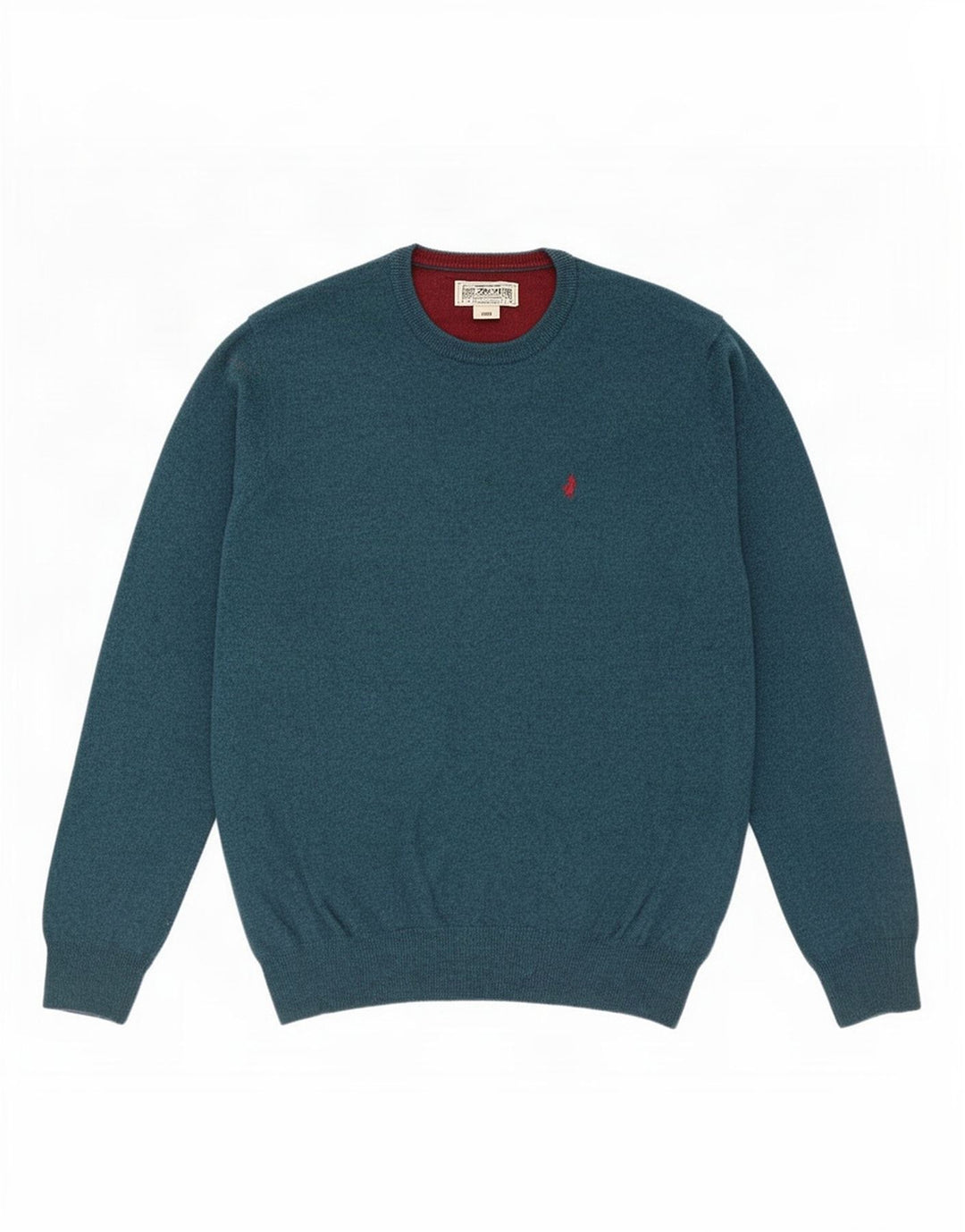Marlboro Classics - Jersey de cuello redondo para hombre, lana azul grande