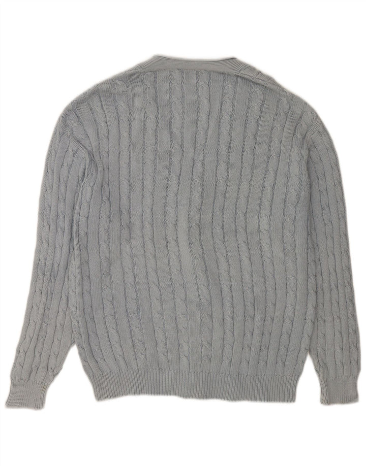 Stefanel - Cárdigan para hombre, talla grande, algodón azul