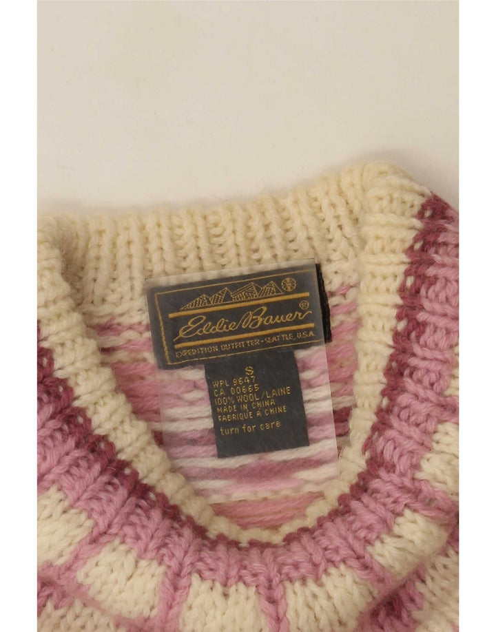 Eddie Bauer Suéter tipo jersey con cuello alto para mujer UK 10 Small Off White