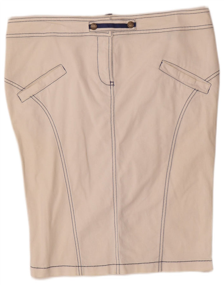 Armani Falda Lápiz para Mujer Reino Unido 46 Grande W32 Blanco Roto