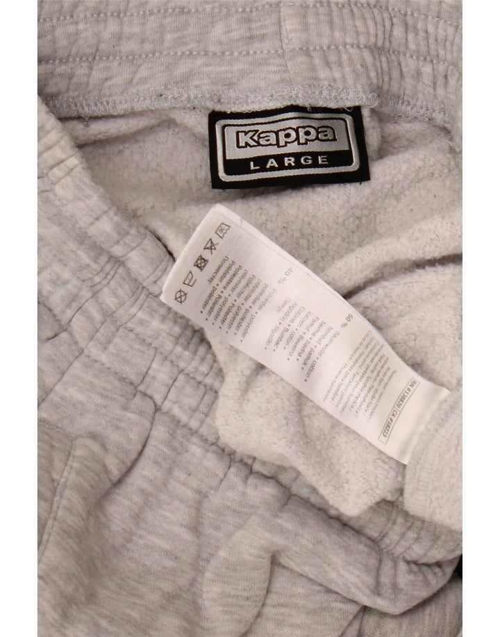 Kappa Hombre Pantalones De Chándal Gráfico Joggers Large Gris Algodón