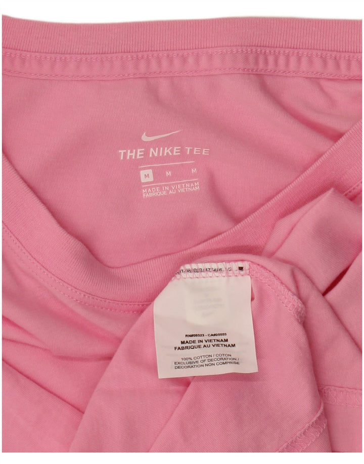 NIKE Camiseta corta gráfica para mujer UK 44 Algodón rosa medio