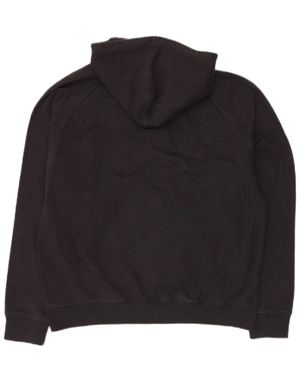 Nike Jersey con capucha y cuello con cremallera para hombre, talla grande, color negro