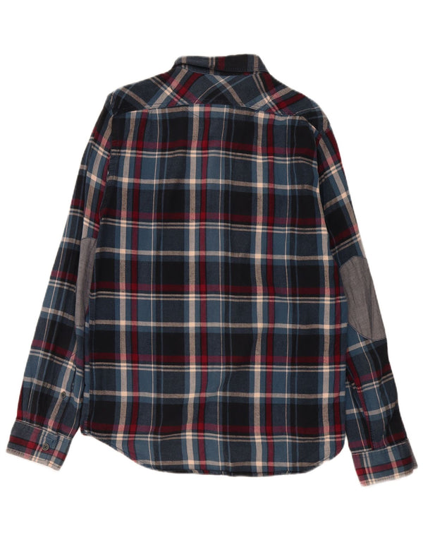 Marlboro Classics Camisa De Franela Slim Fit Para Hombre Cuadros Azul Marino Mediano
