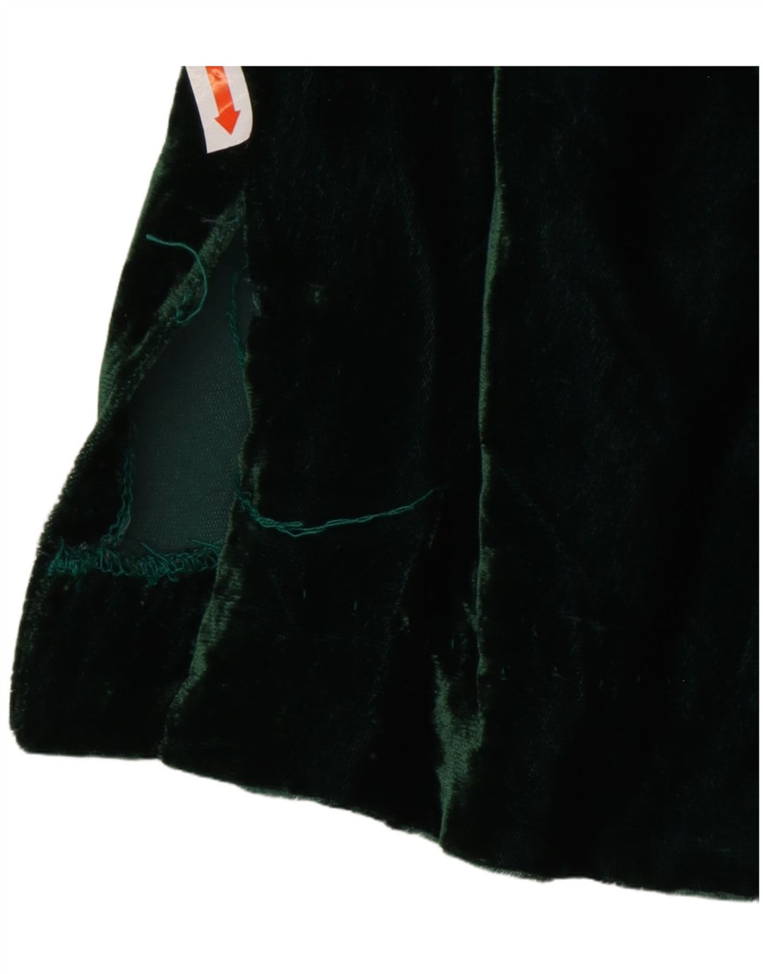 VINTAGE Mujer Terciopelo Jersey Camisa US 8 Verde Medio