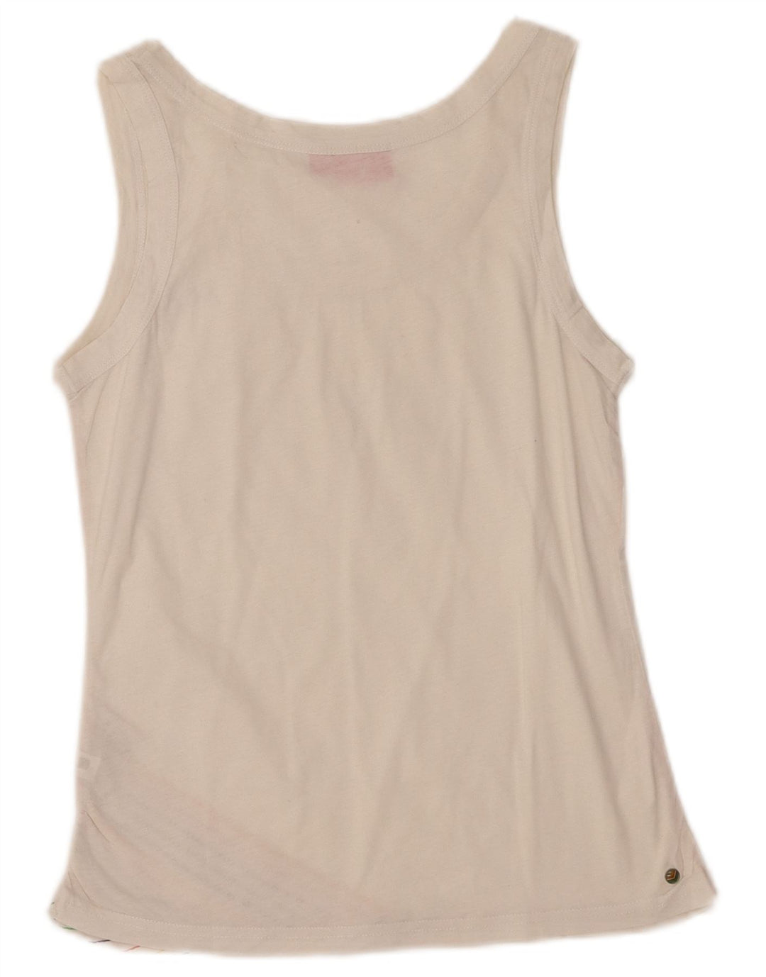 PUMA Camiseta sin mangas para mujer UK 10 Small White Stripe Cotton