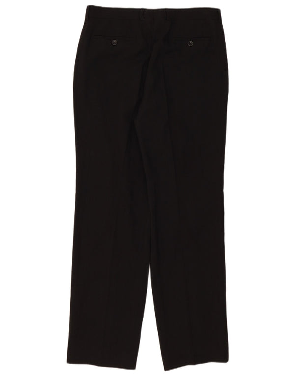 Armani Collezioni - Pantalón de traje recto para hombre IT 52 Large W34 L32 Negro