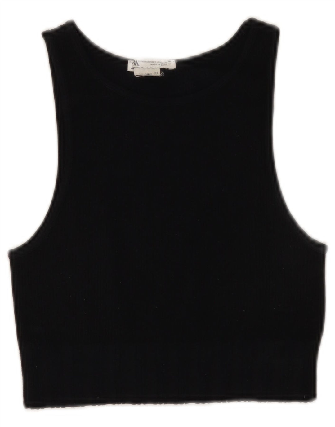 ZARA Mujer Crop Vest Top UK 4 XS Negro