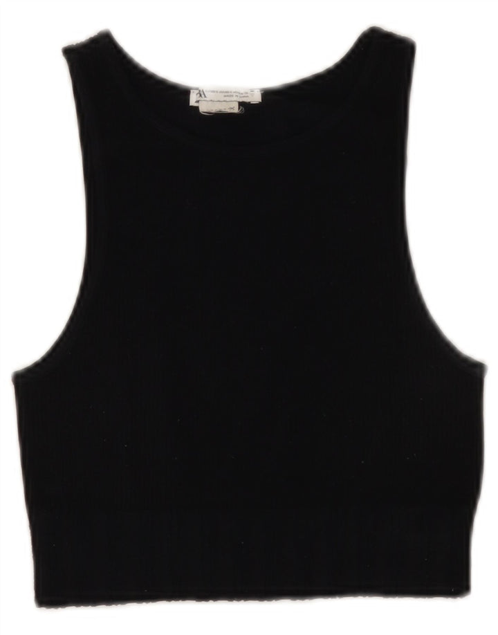 ZARA Mujer Crop Vest Top UK 4 XS Negro