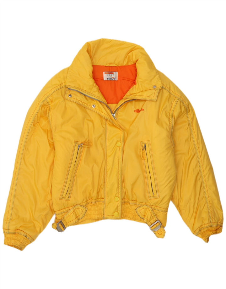 Chaqueta de esquí extragrande con capucha para mujer Ellesse UK 12 Poliamida amarilla mediana