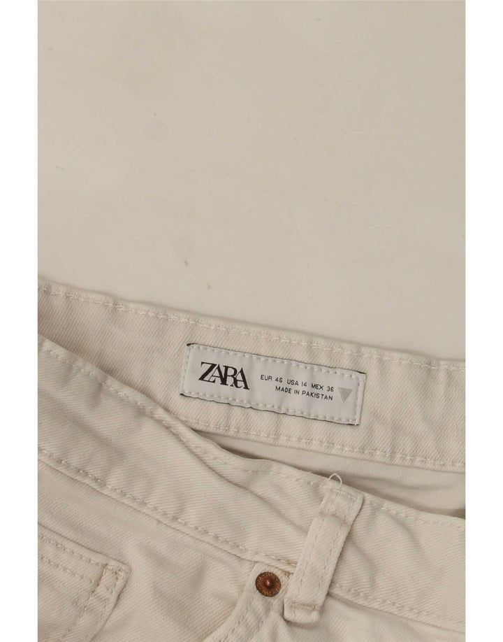 Zara Vaqueros Rectos Mujer EU 46 2XL W36 L26 Blanco
