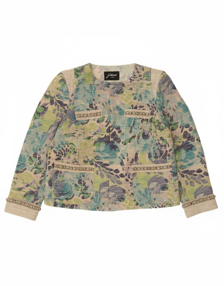 Gattinoni Chaqueta tipo blazer abierta para mujer UK 18 XL Multicolor Floral
