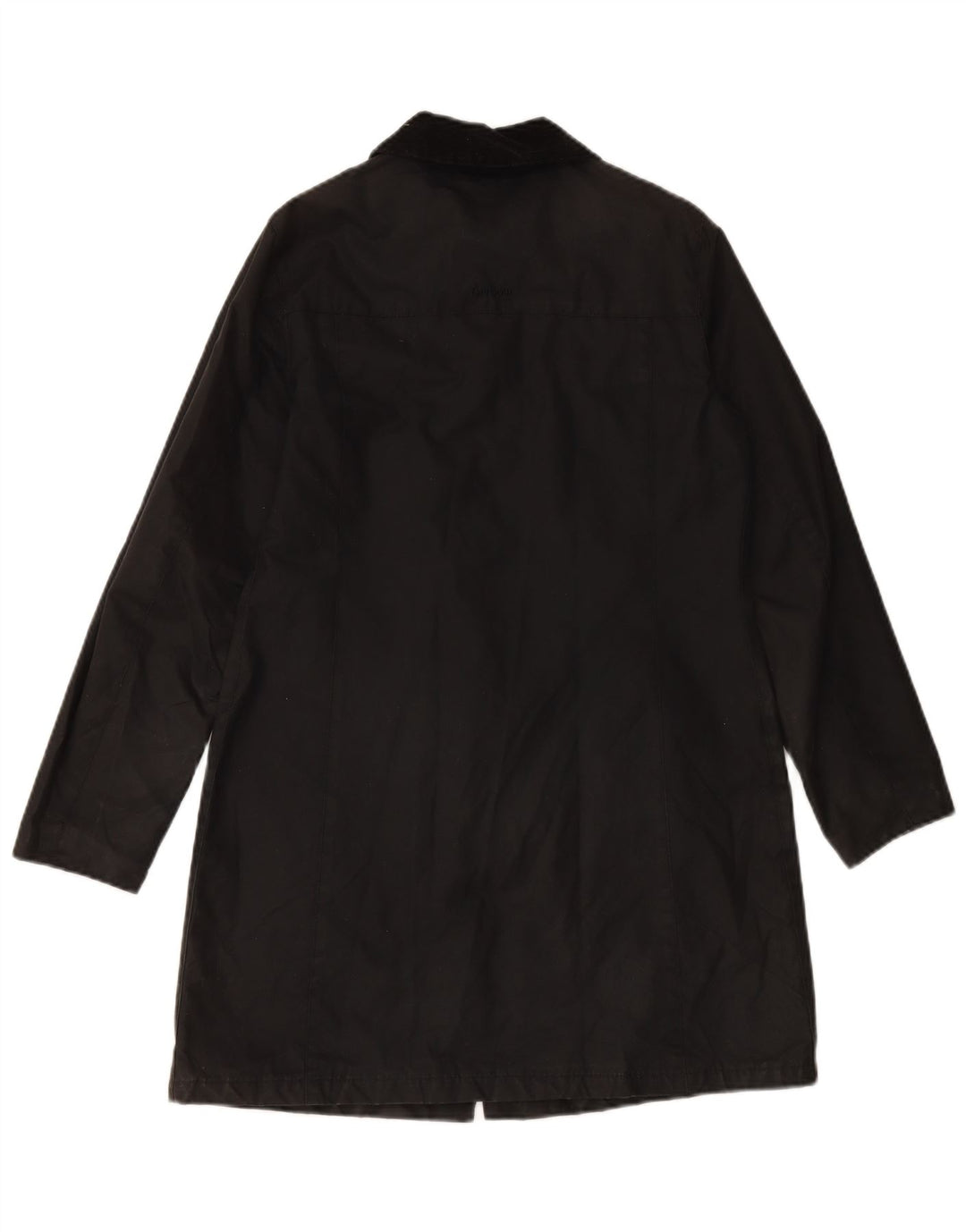 BARBOUR Abrigo de algodón encerado de gran tamaño para mujer Reino Unido 10 Pequeño Algodón negro