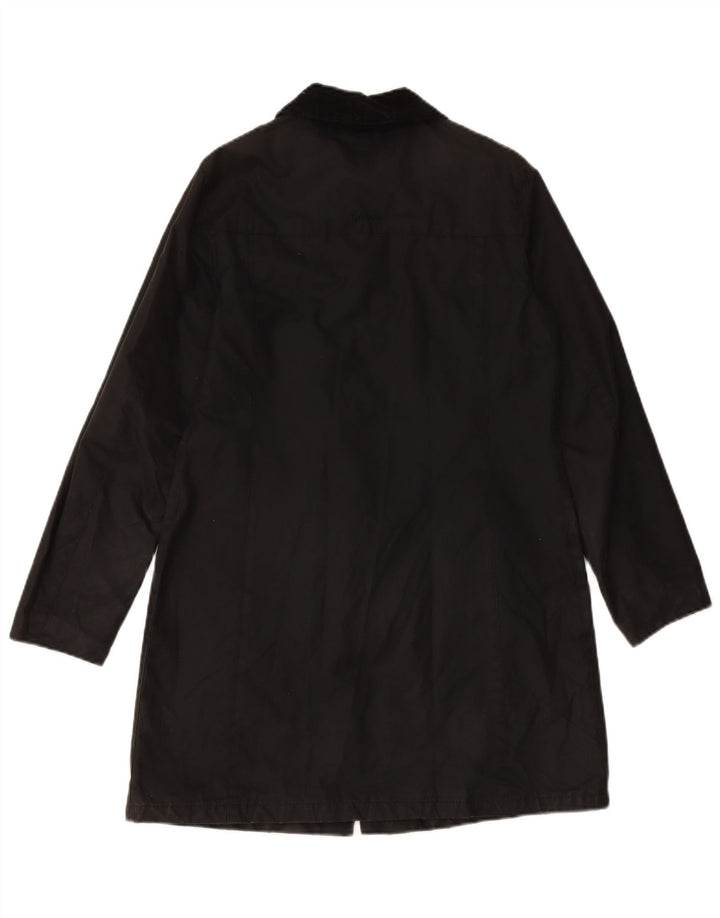 BARBOUR Abrigo de algodón encerado de gran tamaño para mujer Reino Unido 10 Pequeño Algodón negro
