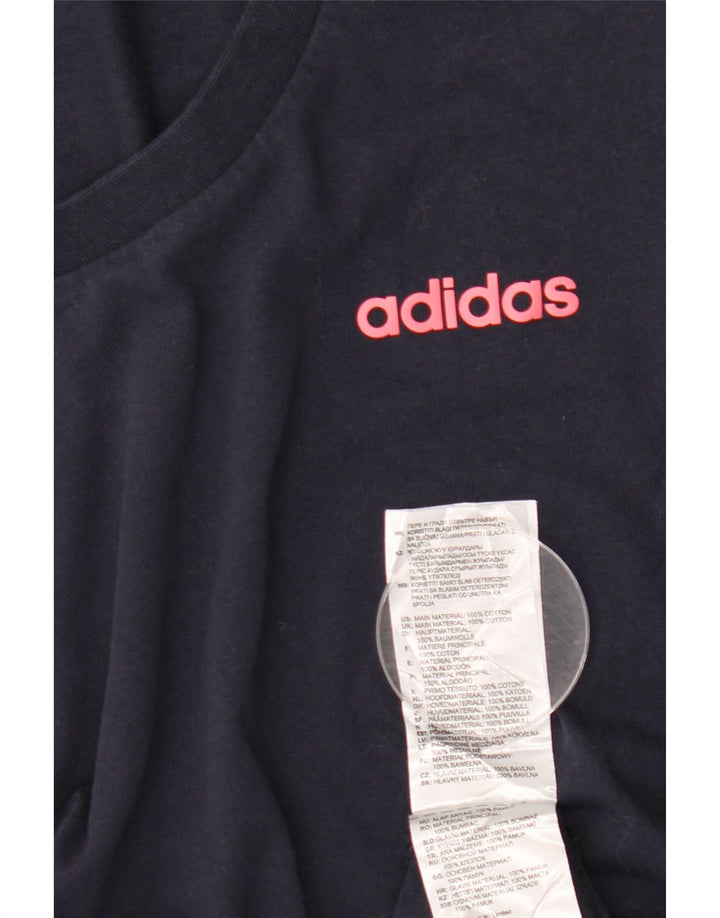 ADIDAS Camiseta para mujer Top UK 12 Medium Azul marino Algodón